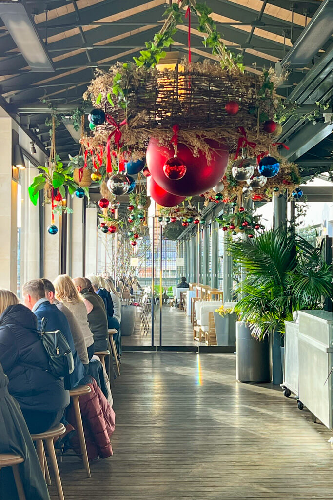 Festive decorations in Terrace Bar. Copyright@2024 mapandfamily.com